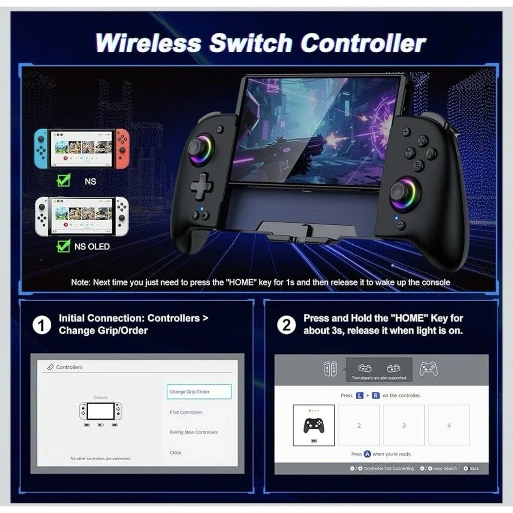 JC400 Wireless Controller for Nintendo Switch/Switch OLED, New But Missing Cable
